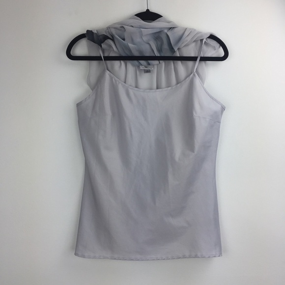 Worthington Sleeveless Top Womens Small Chiffon with Camisole Pleated Neck - Picture 3 of 7
